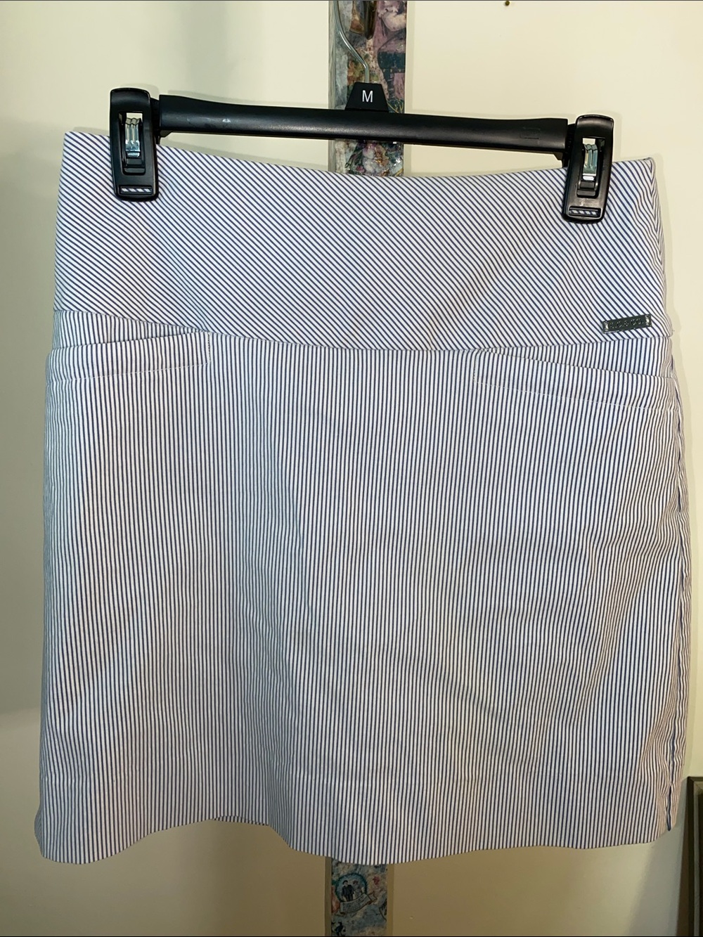 Classic Striped Mini Skirt — Blue and White